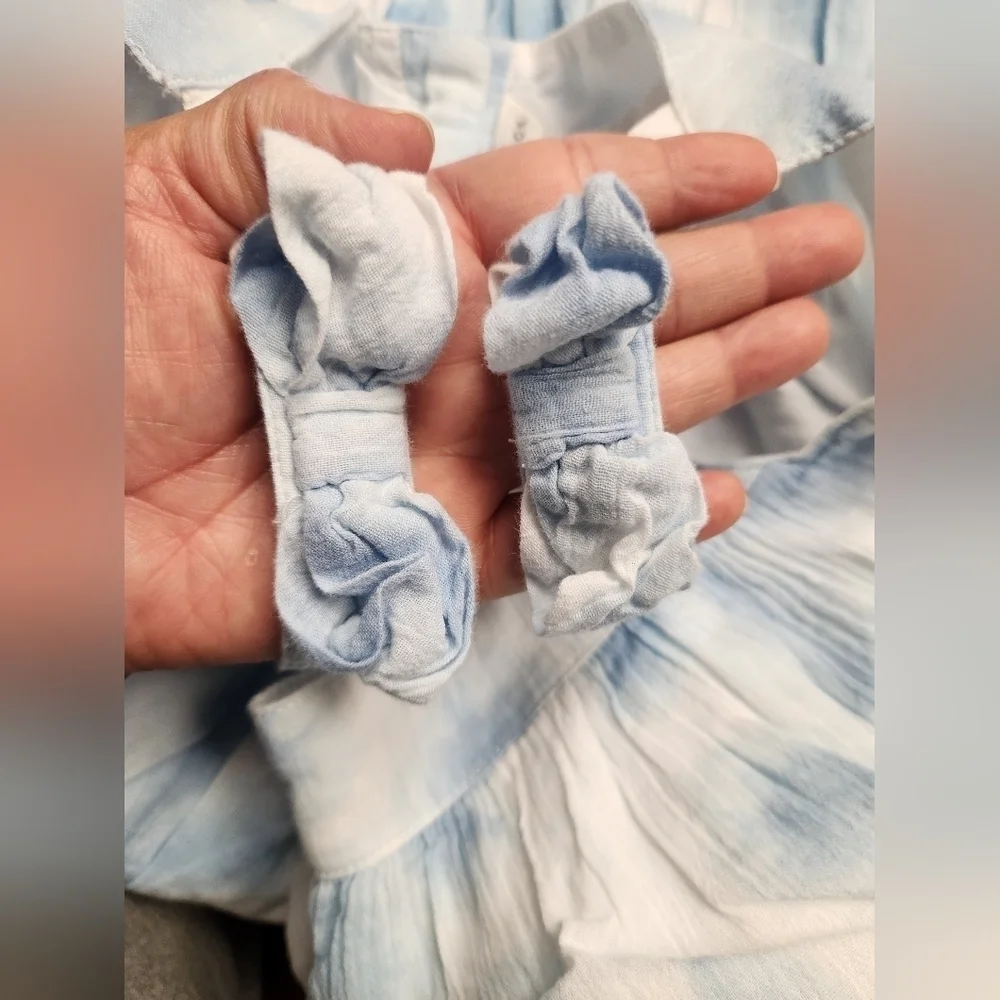 JANIE AND JACK TIE DYE BOW STRAP DRESS IN Angel Falls Shibori Size 12